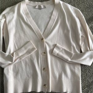 LOFT Women's Ivory Button-Up Cardigan